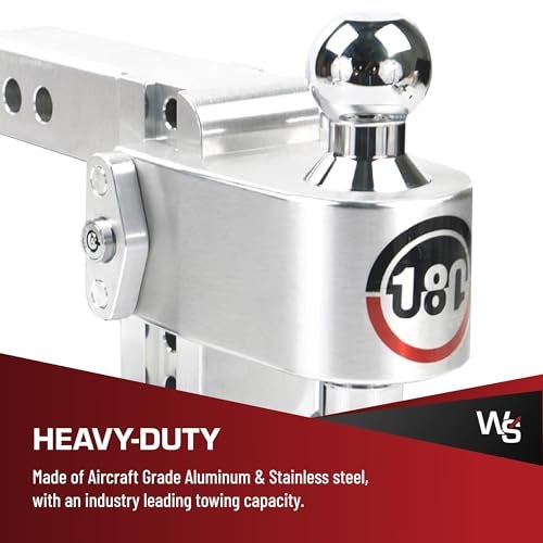 Weigh Safe Adjustable Trailer Hitch Ball Mount, 4" Adjustable Drop Hitch for 2" Receiver w/ 2 pc Keyed Alike Lock Set, Heavy Duty Aluminum Trailer Tow Hitch w/Chrome Plated Tow Balls, 12,500 lbs GTW - Image 3