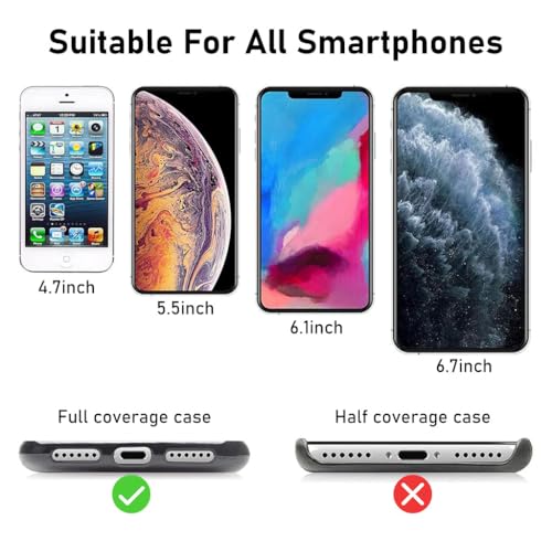 Zeitel® Phone Hand Strap Set with Adjustable 23.6" Neckstrap & 7.7" Hand Strap, Anti-Lost Adhesive Inserts for All Phone Cases, Secure & Durable, Black Phone Sling for Charging & Carrying - Image 3