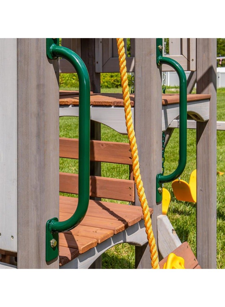 terrain Jack & June – Haven Wooden Swing Set with Slide, Swings, Ladder & Covered Play Deck – Outdoor Backyard Playset for Kids - Image 4