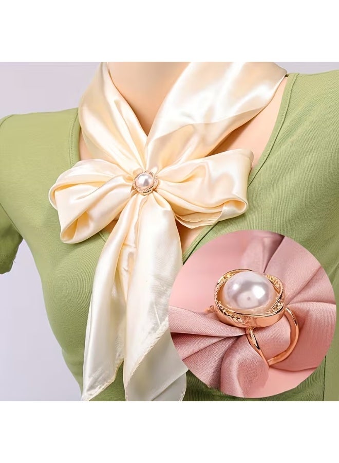 Home Clearance Sale Pearl Scarf Clips - Set of 4, Simple and Stylish Camellia Decorative Fasteners for T-Shirt Hems and Belt Knots - Image 2
