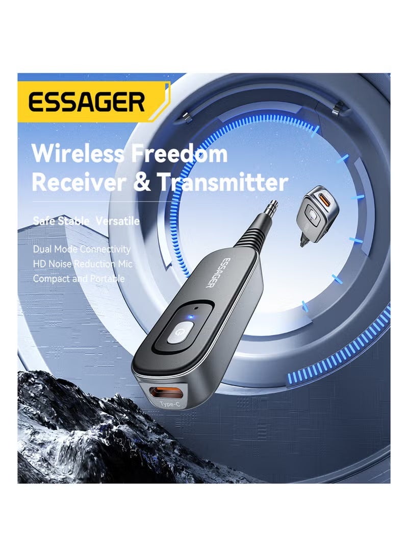 ESSAGER Car AUX Bluetooth adapter, Bluetooth receiver, adding wireless Bluetooth function to car speakers, enjoy driving pleasure. - Image 2