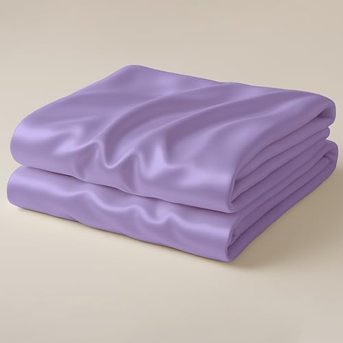Day Care® Premium Satin Bedsheet Single Bed with Pillow Covers | Romantic Night 400TC Satin Bedsheet | Gift for Women & Couples Home Furnishing | Date Night Collection - 90x60 Inch Lavender - Image 4