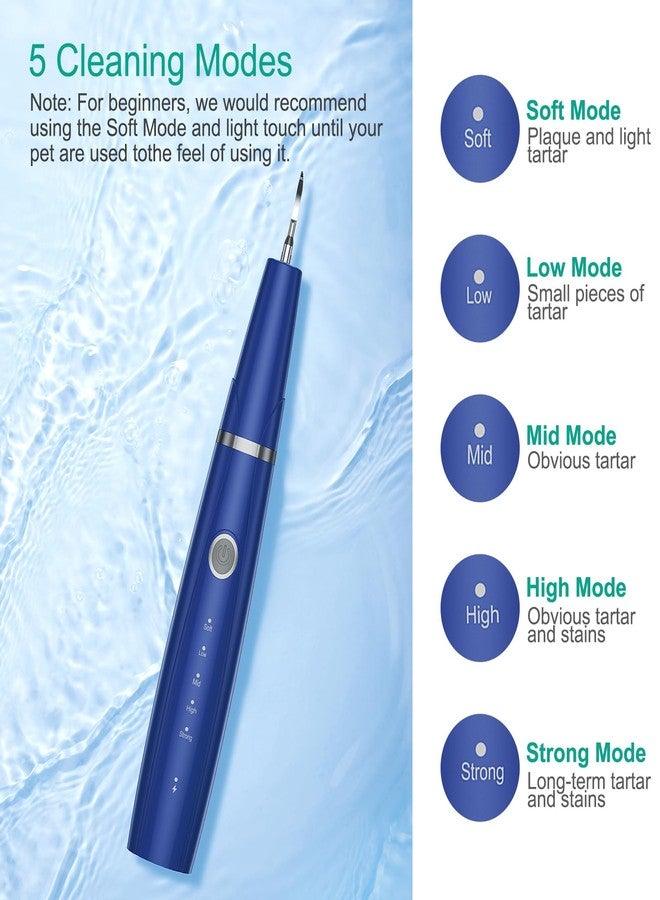 ORIA Dog Plaque Remover for Teeth, Ultrasonic Dog Teeth Cleaning Kit with LED Light, 5 Modes, Waterproof & Rechargeable Pet Tooth Cleaner for Tartar and Stains, Dogs and Cats - Image 2