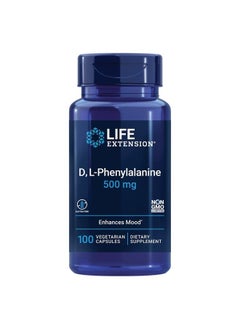 D L-Phenylalanine 500 mg - Enhance Mood, Nourishing Memory, Focus & Cognitive Performance Support - Non-GMO, Gluten-Free - 100 Vegetarian Capsules