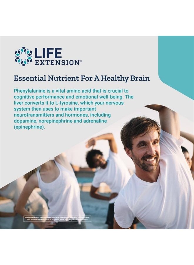 Life Extension - D L-Phenylalanine 500 mg - Enhance Mood, Nourishing Memory, Focus & Cognitive Performance Support - Non-GMO, Gluten-Free - 100 Vegetarian Capsules - Image 1