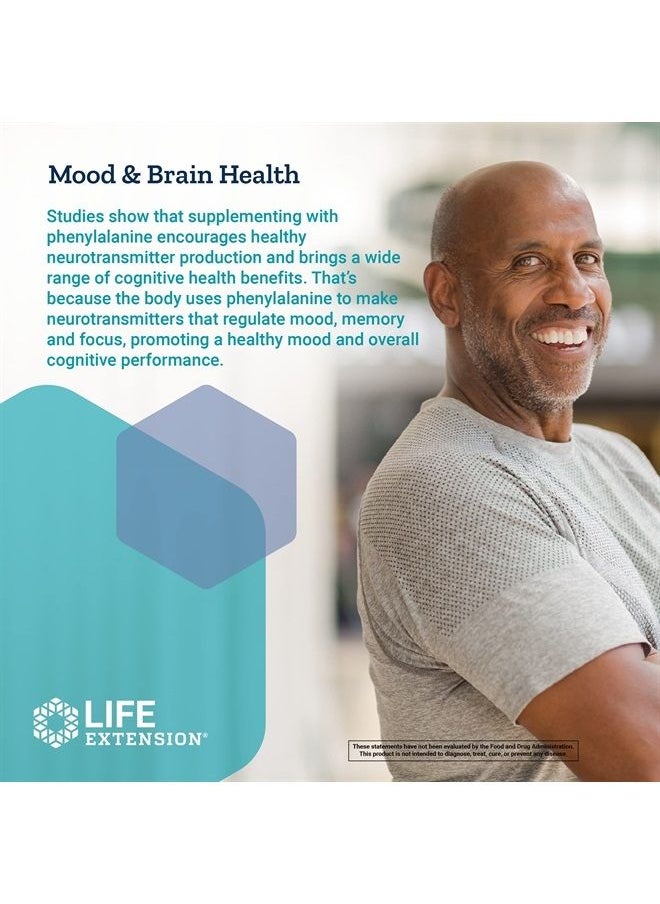 Life Extension - D L-Phenylalanine 500 mg - Enhance Mood, Nourishing Memory, Focus & Cognitive Performance Support - Non-GMO, Gluten-Free - 100 Vegetarian Capsules - Image 1