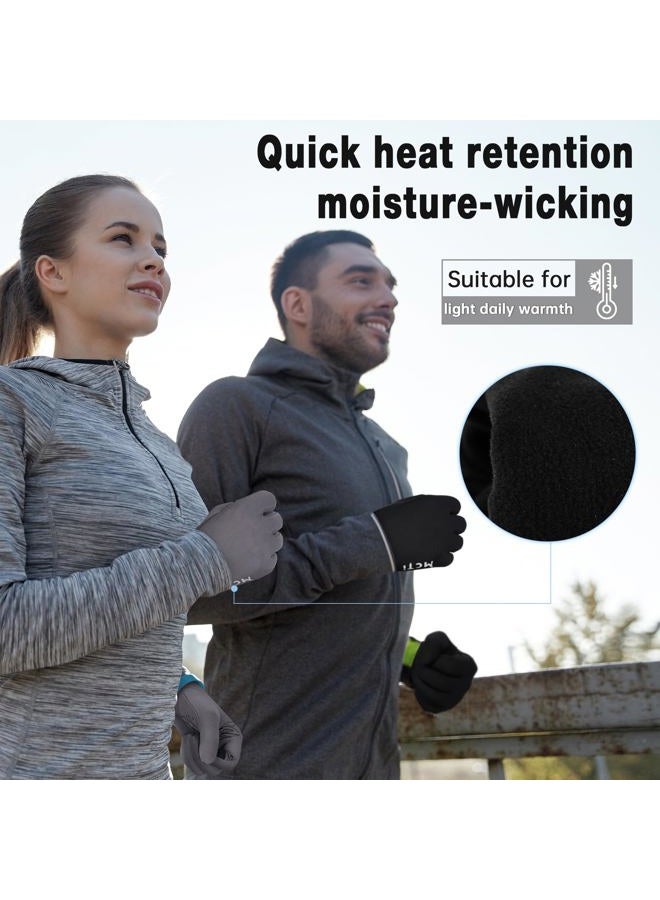 MCTi Winter Gloves for Men Women, Touch Screen Gloves with Conductive Microfiber, Palm Silicone, for Cold Weather Running Driving Hiking Black-L - Image 5