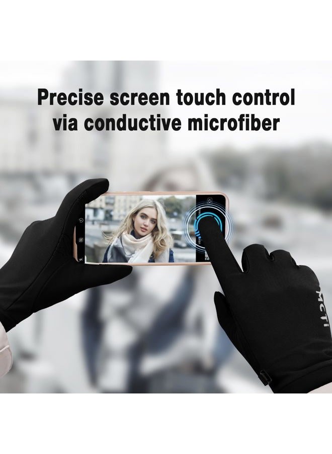 MCTi Winter Gloves for Men Women, Touch Screen Gloves with Conductive Microfiber, Palm Silicone, for Cold Weather Running Driving Hiking Black-L - Image 3