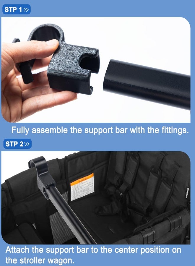 Goqeut Forward-Facing Stroller Wagon Support Bar for WONDERFOLD W4 Elite Wagon (4 Seater), Removable Wagon Accessory for WONDERFOLD W4 Veer Wagon, Lightweight Aluminum Alloy, Easy to Install - Image 3