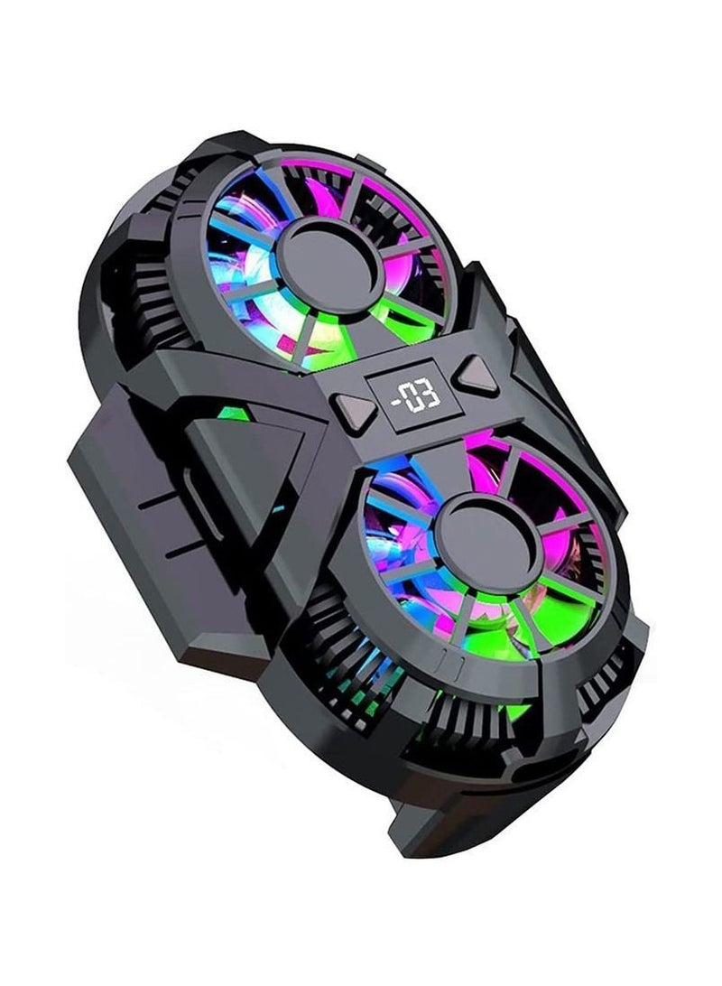 Arabest Semi Conductor Phone Cooler, Cellphone Radiator with Powerful Dual Cooling Chip,5500RPM,Fit for Gaming, Video Streaming, Suitable from 2.7 to 3.6 Inches Width,Black - Image 1