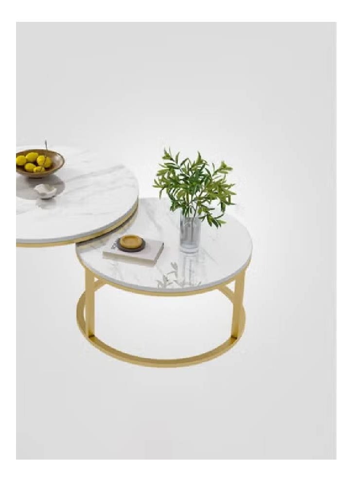 keke 2 Round Coffee Table With Metal Frame - Image 4