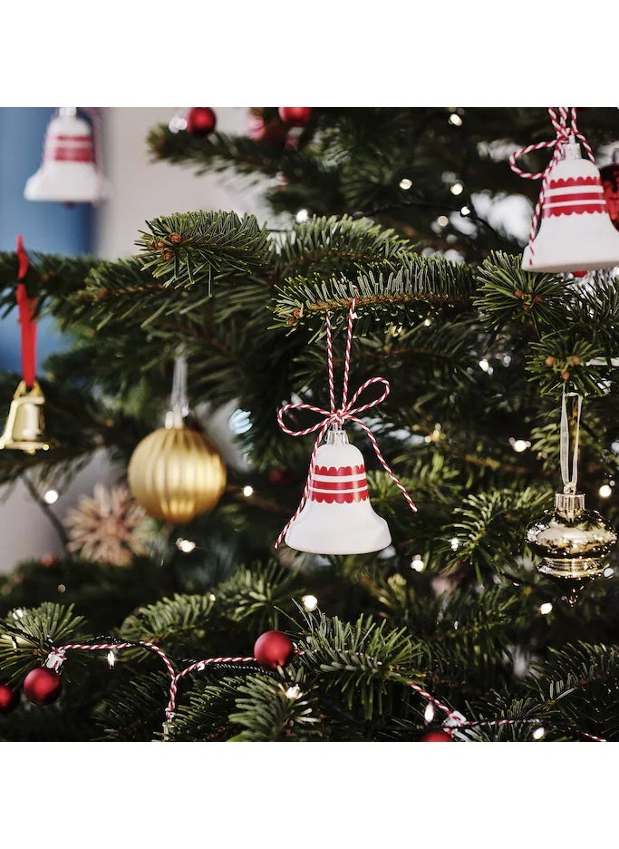 Generic VINTERFINT Tree ornament, bell-shaped white/red 4pack  - Image 2