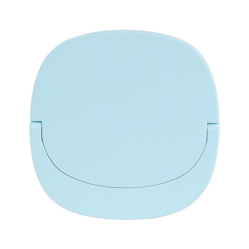 Foldable Makeup Mirror: Blue PC ABS Material - Adjustable 3-Level LED Lighting, USB Rechargeable Long-Lasting Battery, Scratch-Resistant Rubber Oil Surface for Travel, Daily Touch Ups and Gift Giving - Image 1