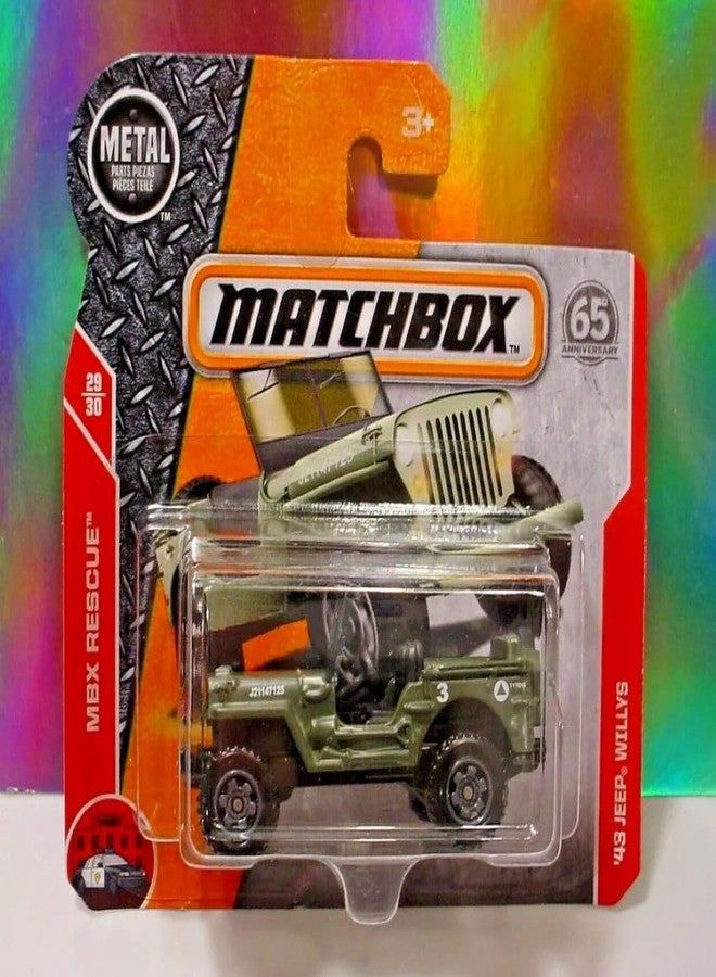 Matchbox 2018 MBX Rescue '43 Jeep Willys 121/125, Green - Image 1