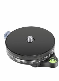 Excefore Camera Panoramic Panning Base with Arca Swiss Style Plate, 3/8" Screw Aluminum Alloy  Black Panorama Tripod Head Bubble Level for Monopod DSLR Cameras, Load Capacity 22 LBS  - Image 1