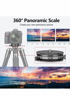 Excefore Camera Panoramic Panning Base with Arca Swiss Style Plate, 3/8" Screw Aluminum Alloy  Black Panorama Tripod Head Bubble Level for Monopod DSLR Cameras, Load Capacity 22 LBS  - Image 2