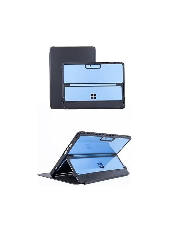 Compatible with 13 Inch Microsoft Surface Pro 11 / 10 9,Multi-Angle Stand Rugged Clear Leather Protective Cover,Compatible Type Cover Keyboard  - Image 3