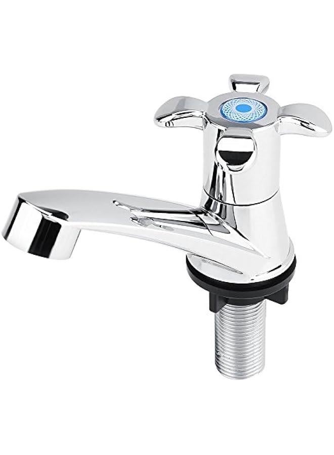 Modern ABS Single Cold Faucet Chrome Finish Water Tap Sink Accessories for Home Bathroom Washbasin Kitchen Hand Basin 3 Handle Type Optional (G1/2)  - Image 1