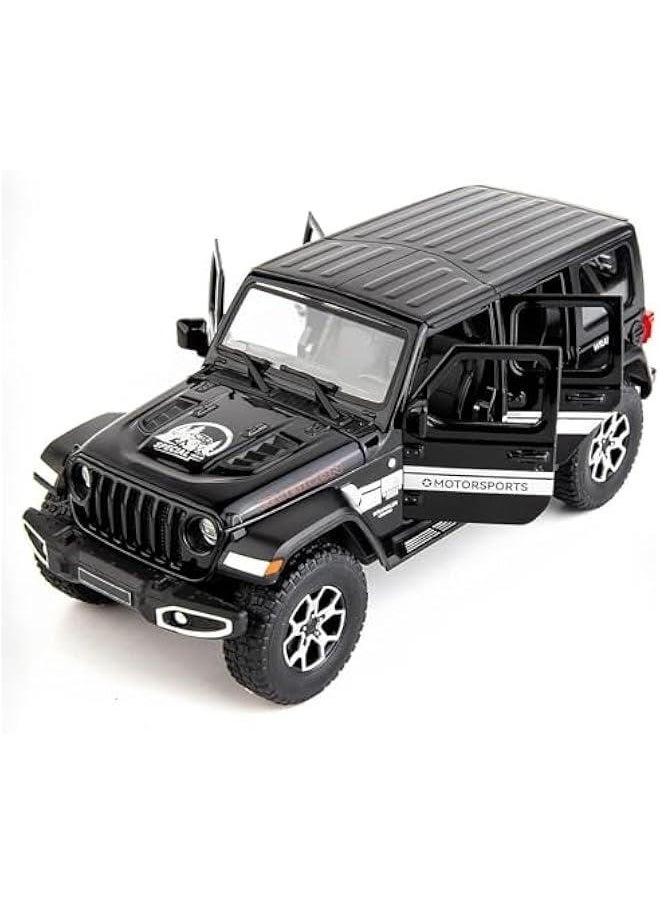 Generic - Off-Road 7 Door for Wrangler Diecast Toy Car Model, 1/22 Scale Metal Alloy Vehicle for Kids Boys Girls Adults, Doors Open, Light and Sound, Gifts Black - Image 1
