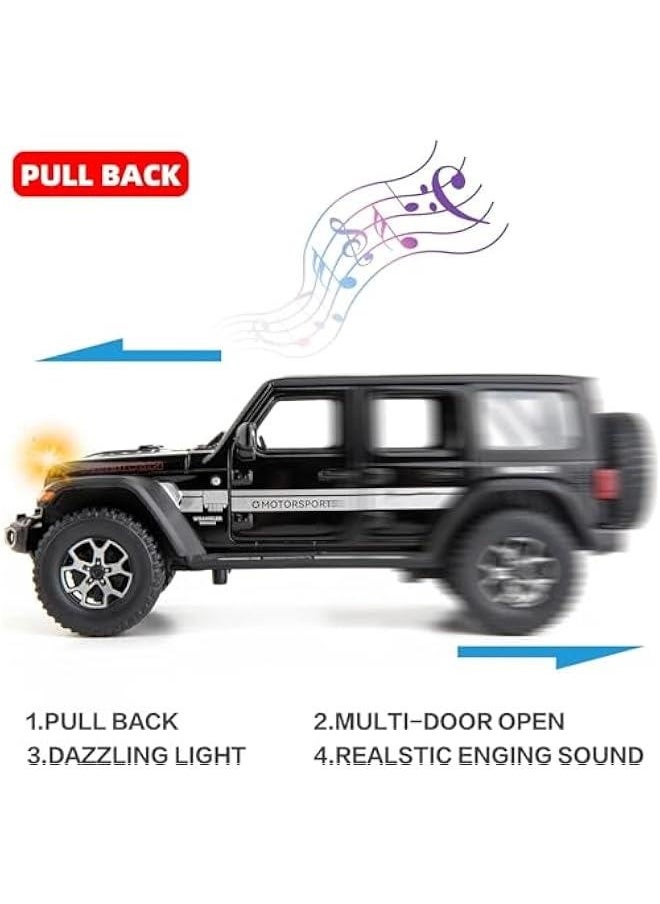 Generic - Off-Road 7 Door for Wrangler Diecast Toy Car Model, 1/22 Scale Metal Alloy Vehicle for Kids Boys Girls Adults, Doors Open, Light and Sound, Gifts Black - Image 1