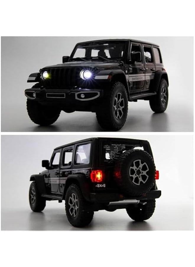 Generic - Off-Road 7 Door for Wrangler Diecast Toy Car Model, 1/22 Scale Metal Alloy Vehicle for Kids Boys Girls Adults, Doors Open, Light and Sound, Gifts Black - Image 1