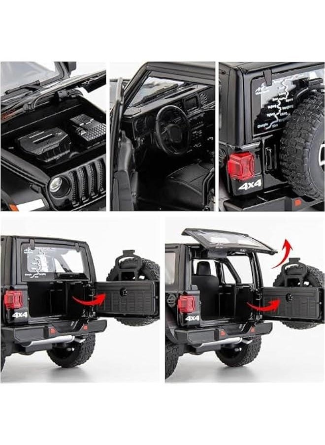 Generic - Off-Road 7 Door for Wrangler Diecast Toy Car Model, 1/22 Scale Metal Alloy Vehicle for Kids Boys Girls Adults, Doors Open, Light and Sound, Gifts Black - Image 1