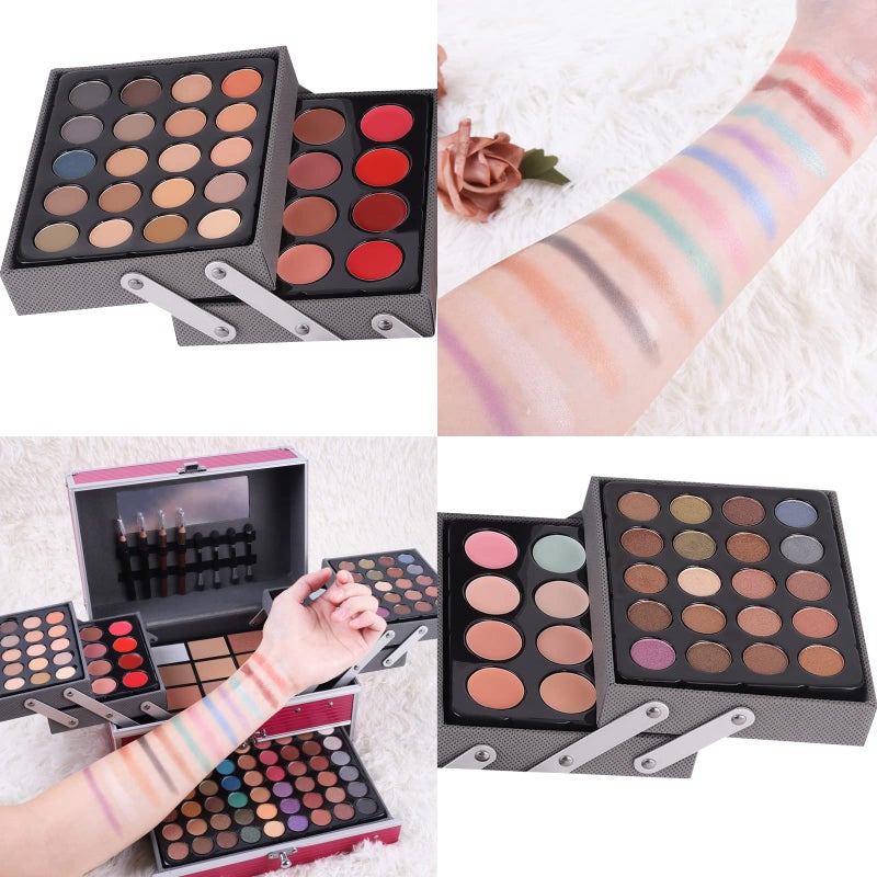 UNIFULL 132 Color All In One Makeup Kit for Women & Girls, Professional Full Set Including Eyeshadow, Lipstick, Concealer, Lip Gloss, Eyeliner, Mascara, Makeup Brushes (006N1-Pink) - Image 4