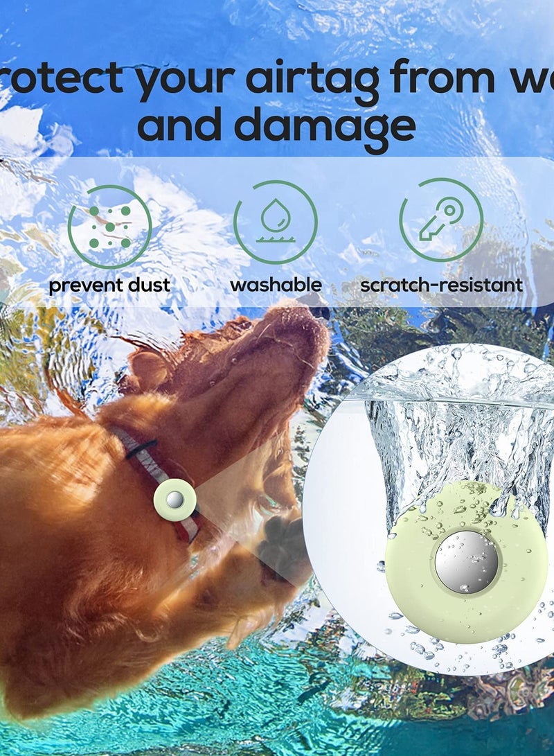 SYOSI Airtag Holder for Dog Collar, Silicone Pet Collar Case for Apple Air Tags, Anti-Lost Air Tag Case Pet Loop Holder Compatible with Dog Collars & Backpack Accessories (Glow in Dark) - Image 4