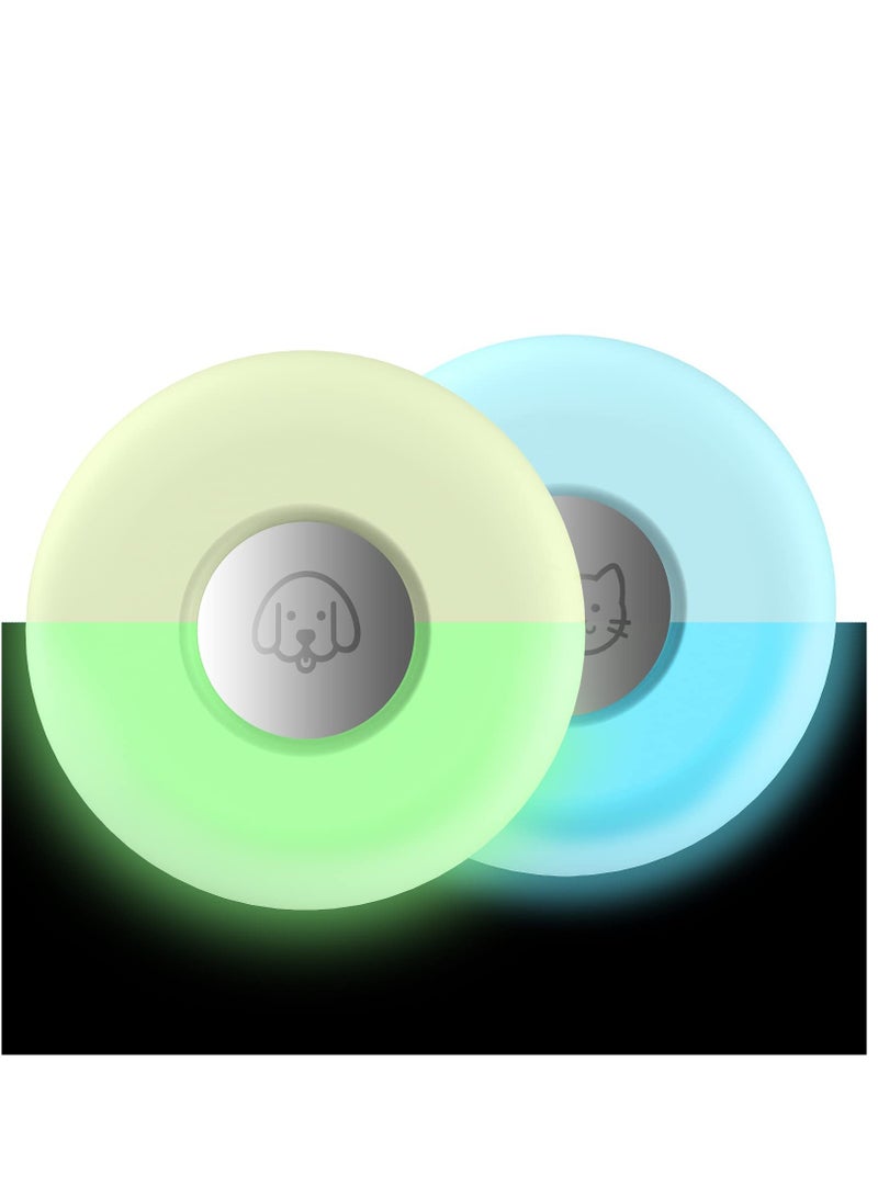 SYOSI Airtag Holder for Dog Collar, Silicone Pet Collar Case for Apple Air Tags, Anti-Lost Air Tag Case Pet Loop Holder Compatible with Dog Collars & Backpack Accessories (Glow in Dark) - Image 1