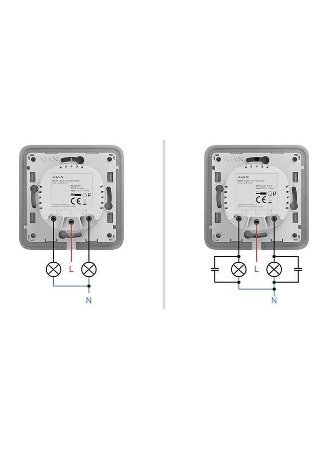 Ajax LightCore 2‑Gang Smart Light Switch – Wireless Touch Relay Module, No Neutral Wire, Energy Monitoring  - Image 2