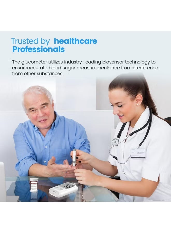 2-in-1 blood glucose meter diabetes medical instrument blood glucose meter blood glucose monitor+25 pieces of uric acid test paper+25 pieces of glucose test strip+50 pieces of blood sampling needle - Image 5