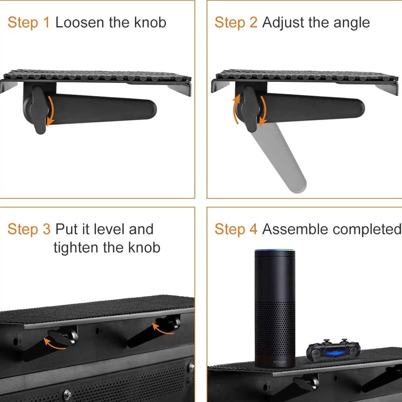 Bracwiser No Drill TV Top Shelf 24 inch Wide Monitor Top Mounting Bracket Platform Holds Speaker, AV Receiver, Media Box, Game Console and More - Image 5