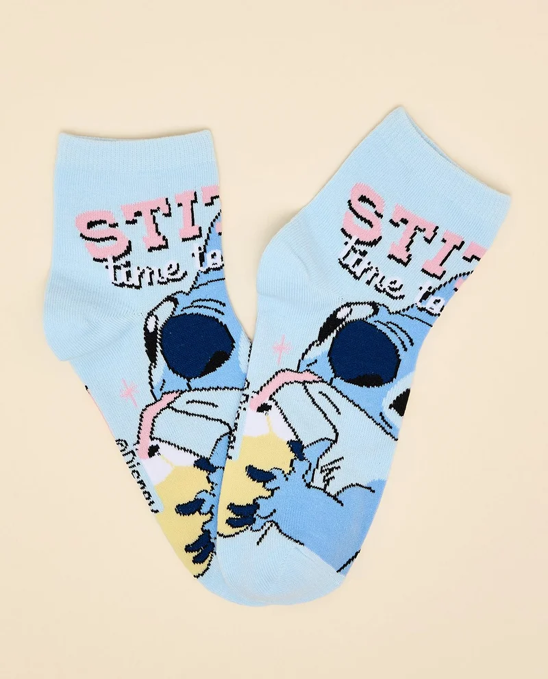 أر أند بي 3 Pack Angel & Stitch Print Ankle Socks