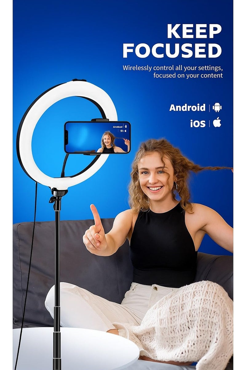 Boltove 10-Inch LED Ring Light with Adjustable Stand Perfect for Photography, Makeup, and Live Streaming Dimmable Brightness, Colour Temperature Control Light Photography Tripod - Image 4