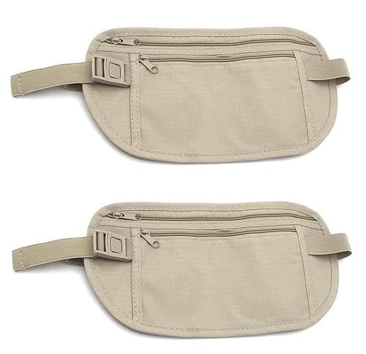CLICKSWIFT® Travel Money Belt Waterproof Passport Holder Waist Bag Hidden Travel Wallet Secure Bum Bag for Running Walking Slim Secret Security 1 Pcs - Image 1