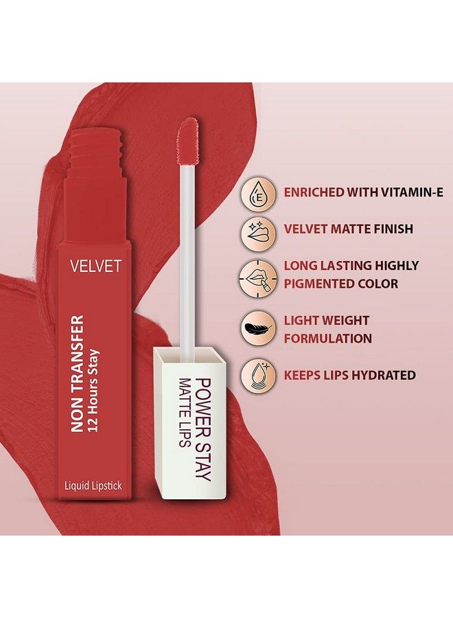 Forfor Power Stay Long Last Matte Lipstick Waterproof (12 Hrs Stay) - Image 5