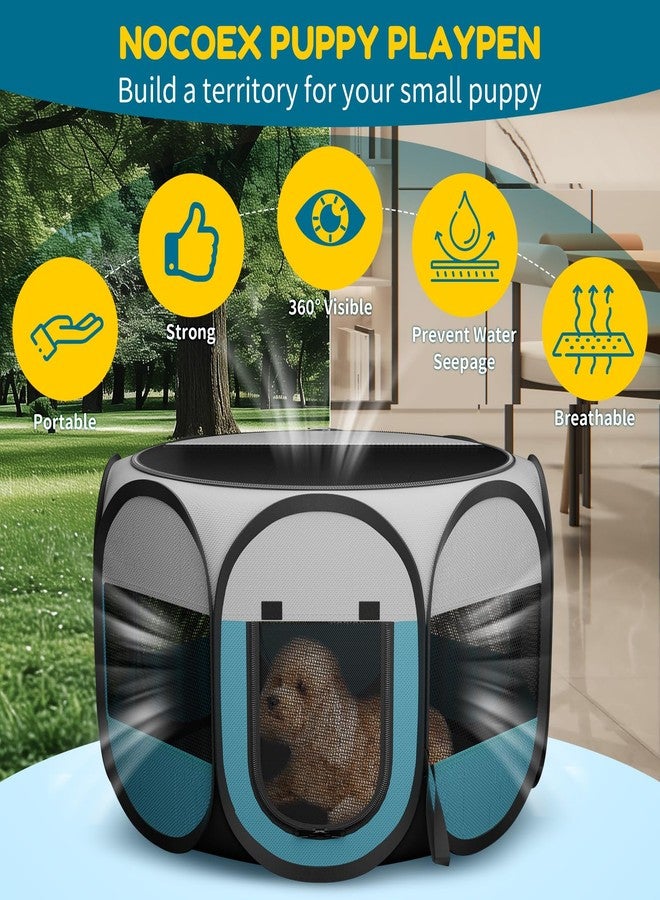 NOCOEX Portable Puppy & Cat PlayPen for Indoor, Oxford Fabric Foldable Kitten Pet Playpen with Removable Zipper Top for Small Dogs, Water-Resistance Bottom Pop Up Cat Tent Crate Cage Kennel for Pet - Image 2