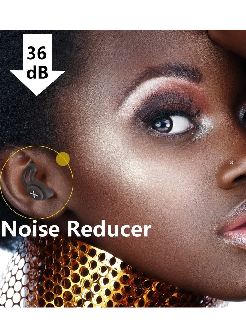 KASTWAVE سدادات أذن مانعة للضوضاء، سدادات أذن للنوم فائقة النعومة قابلة لإعادة الاستخدام لحماية السمع، سدادات أذن من السيليكون الناعم للحفلات، الدراجات النارية، الطائرات، العمل - مانعة للضوضاء - 36 ديسيبل - Image 3