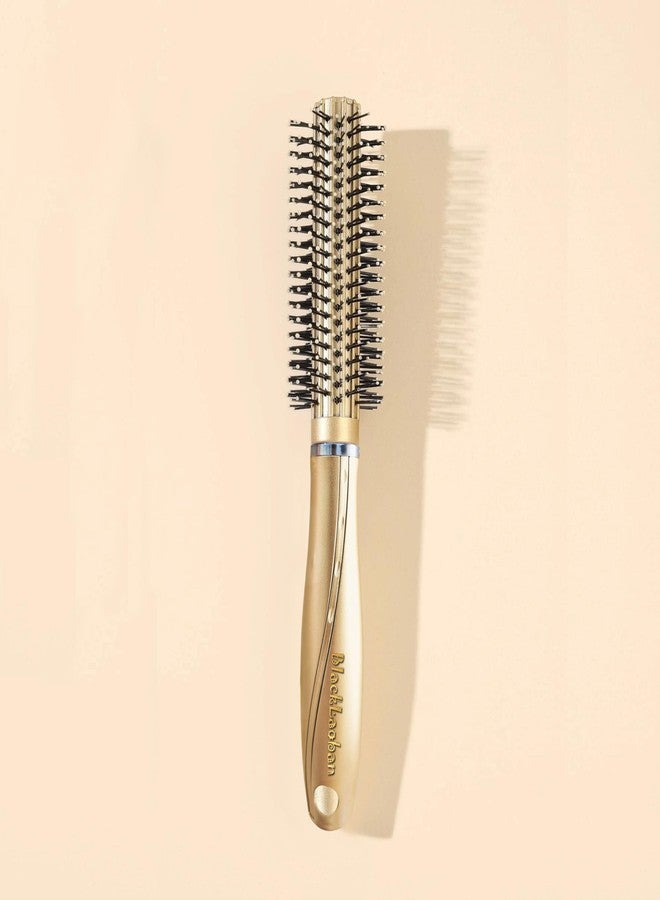 BlackLaoban Round Hair Brush for Blow Drying, Styling, Curling, Straighten with Soft Nylon Bristles for Short or Medium Curly Hairs for Women & Men (Gold) - Image 1