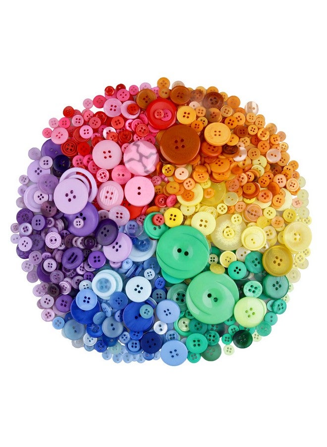 Greentime 600 700 Pcs Mixed Color Assorted Sizes Round Resin Buttons For Crafts Sewing Diy Manual Button Painting Diy Handmade Ornament Buttons - Image 1