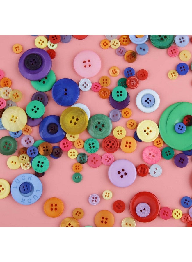 Greentime 600 700 Pcs Mixed Color Assorted Sizes Round Resin Buttons For Crafts Sewing Diy Manual Button Painting Diy Handmade Ornament Buttons - Image 3