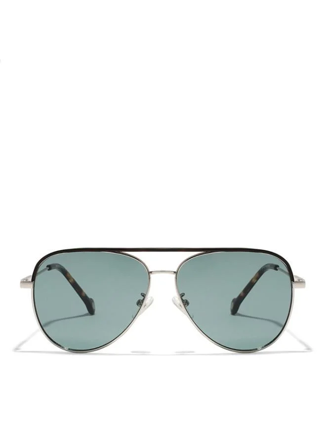 30Sundays MAVERICK Unisex Green Sunglasses - Frame Material: Metal + Acetate - Lens Color: Green- Frame Color: Japanese Gold - Full Rim