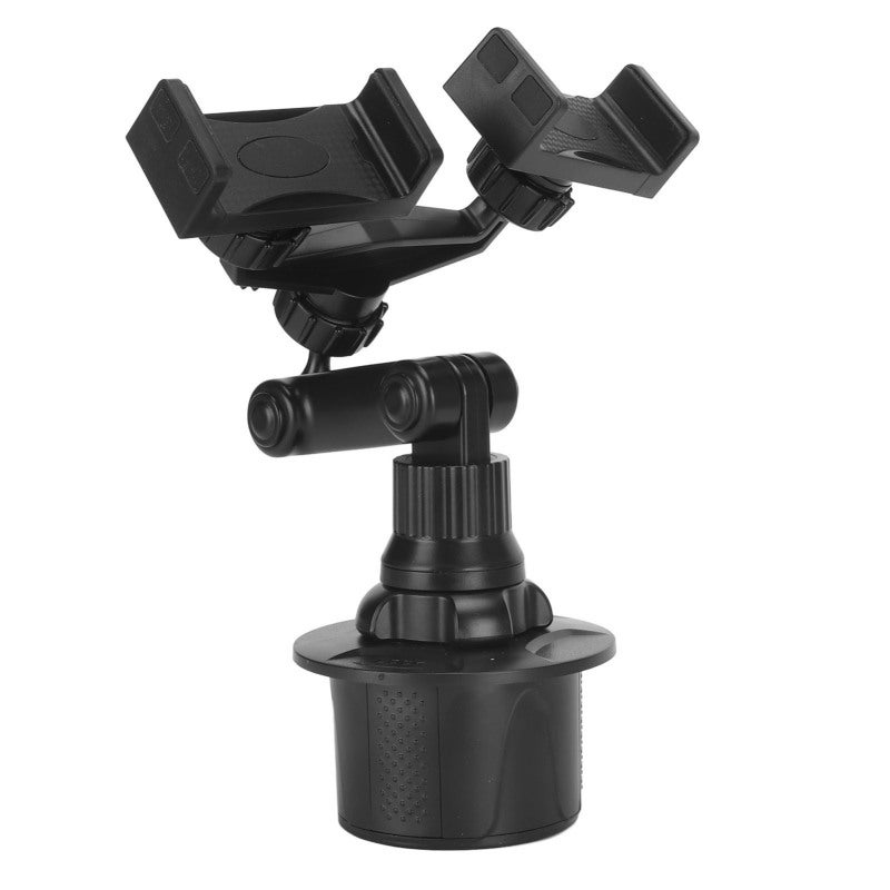 Adjustable Car Cup Phone Holder 64.2mm-94.2mm Base Dual Device Mount - 360 Degree Rotation Cup Holder Phone Mount for iPhone Android Phones - Image 4