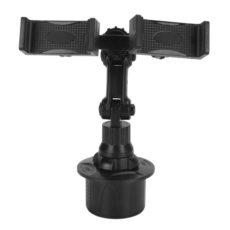 Adjustable Car Cup Phone Holder 64.2mm-94.2mm Base Dual Device Mount - 360 Degree Rotation Cup Holder Phone Mount for iPhone Android Phones - Image 1
