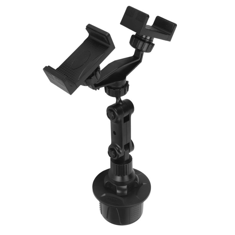Adjustable Car Cup Phone Holder 64.2mm-94.2mm Base Dual Device Mount - 360 Degree Rotation Cup Holder Phone Mount for iPhone Android Phones - Image 5