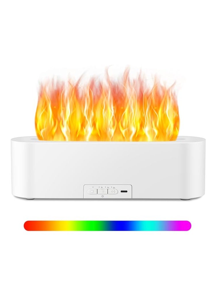 SKAFA | Flame Air Humidifier | Flame Air Diffuser | RGB Night Light Desktop USB Humidifier | Aromatherapy Essential Oil Diffuser for Home, Office & Bedroom (Auto-off-150ML) (White) - Image 1
