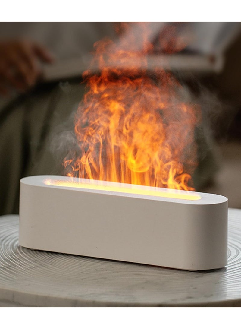 SKAFA | Flame Air Humidifier | Flame Air Diffuser | RGB Night Light Desktop USB Humidifier | Aromatherapy Essential Oil Diffuser for Home, Office & Bedroom (Auto-off-150ML) (White) - Image 2
