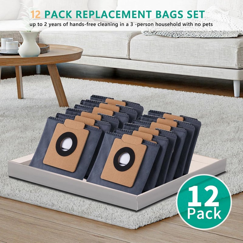 CHIKIXSON Pack of 12 Vacuum Cleaner Bags for Eufy X8 Pro / X10 Pro Omni Robot Vacuum Cleaner Accessories Replacement Bags Vacuum Cleaner Bags - Image 5