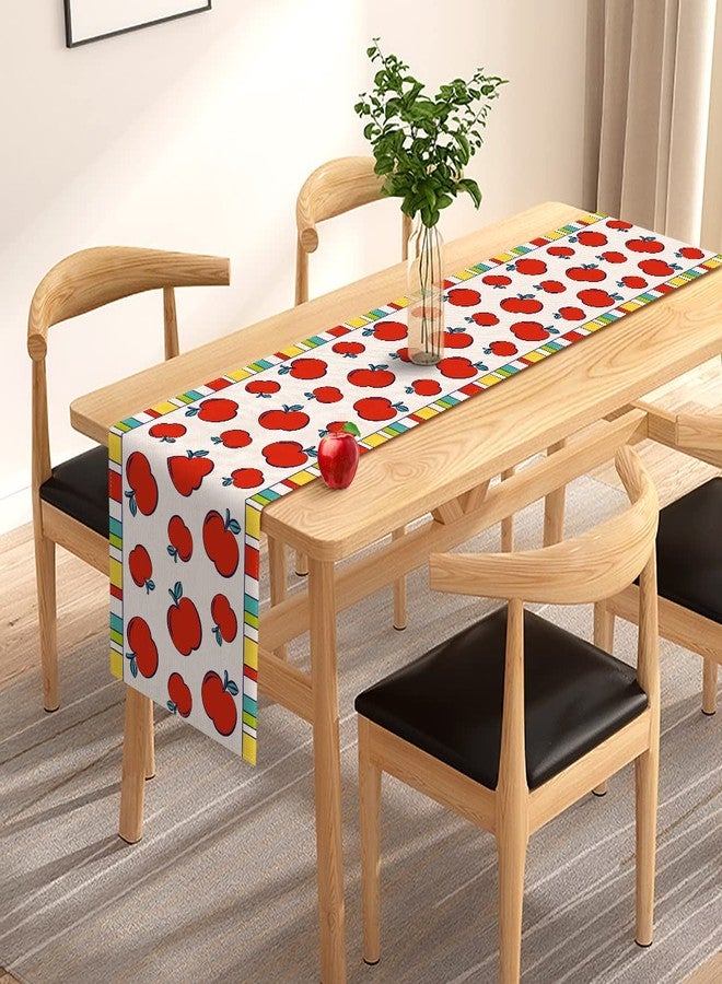 Pudodo Back to School Table Runner Apple First Day of School Kids Students Party Classroom Kitchen Dining Room Home Decoration - Image 3