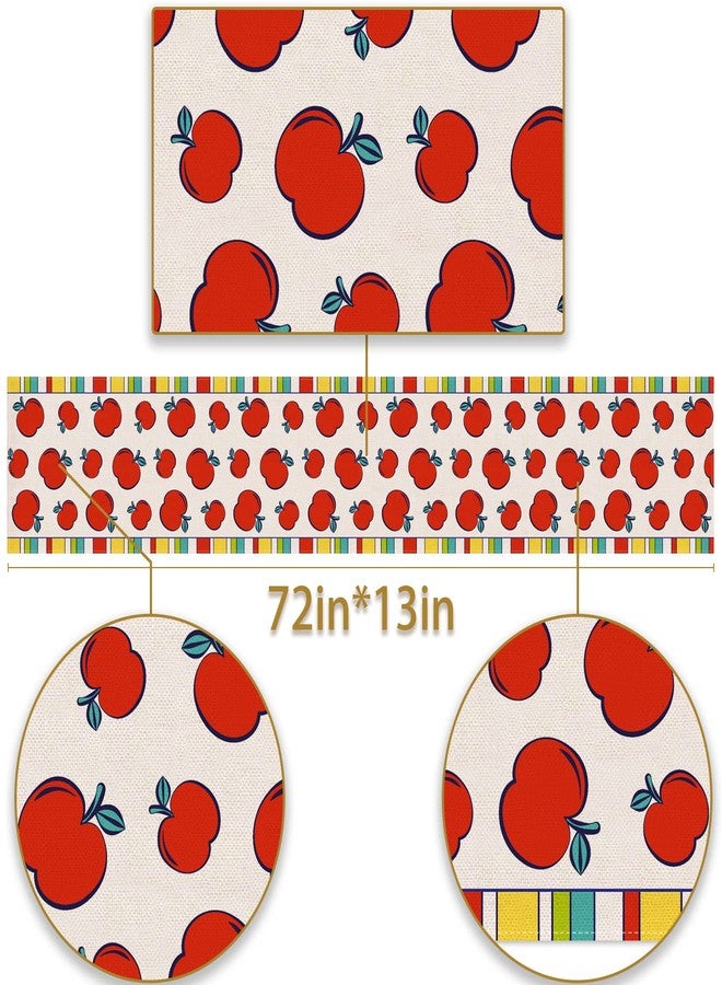 Pudodo Back to School Table Runner Apple First Day of School Kids Students Party Classroom Kitchen Dining Room Home Decoration - Image 2